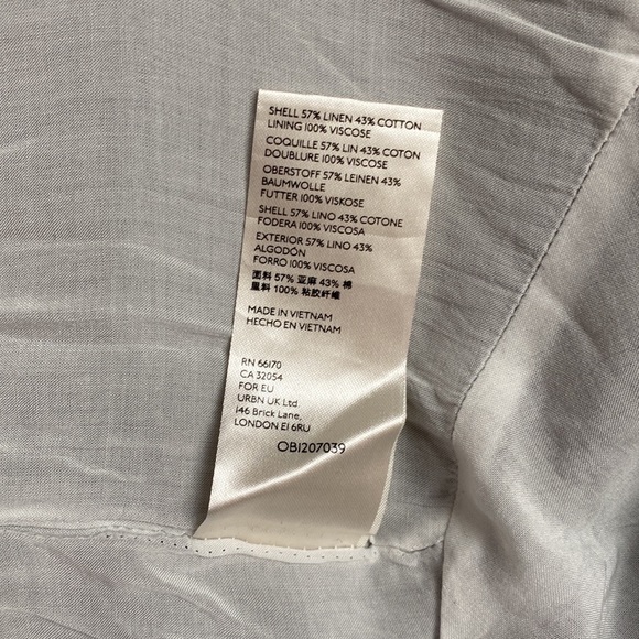 Free People Coat Jacket Stella Blazer Double Breast Fray Hem Stripe Navy S NEW - Picture 6 of 7